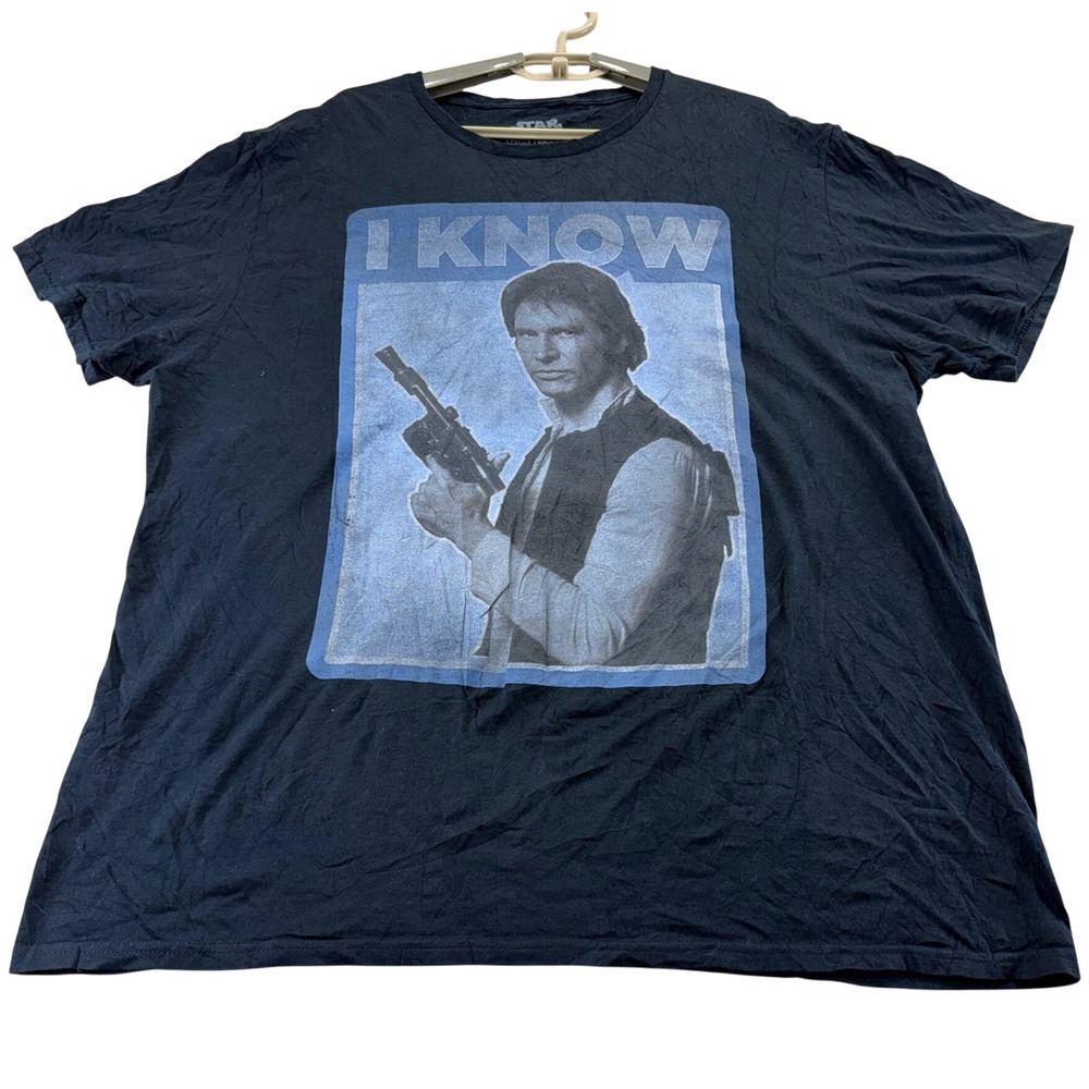 Star Wars T-Shirt Mens XL Black Han Solo I Know Graphic Short Sleeve Mad Engine